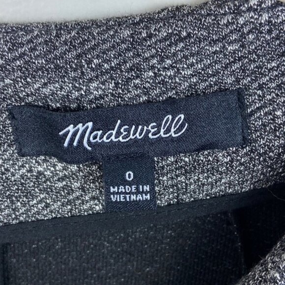 Madewell V-Neck Mini Dress Long Sleeves Grey Size 0 Bridgewalk Flare A-Line Boho - Picture 5 of 9